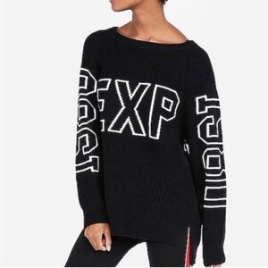 Express Shaker Knit EXP Logo Sweater XS
